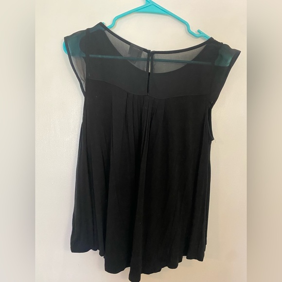 Merona medium black swing blouse women’s shirt top mesh casual date night - Picture 5 of 7